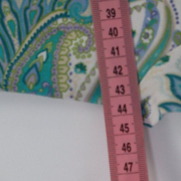 Croft & Barrow S Paisley Short-Sleeve Top In Teal‎ & Lavender - Picture 7 of 10